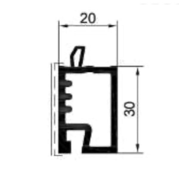 STOLMA Gealan S 8000 Fenster Zubehör - Fensterbankanschlussprofil - FBA 30mm, Nr. 3206 Schnitt Technische Zeichnung von STOLMA Gealan S 8000 Fenster Zubehör - Fensterbankanschlussprofil - FBA 30mm, Nr. 3206 Schnitt