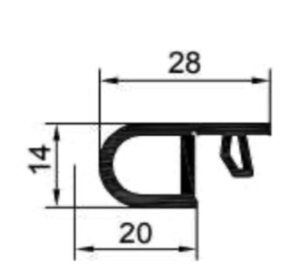 STOLMA Gealan S 8000 Fenster Zubehör - Traverse - Nr. 3342 Schnitt Technische Zeichnung von STOLMA Gealan S 8000 Fenster Zubehör - Traverse - Nr. 3342 Schnitt