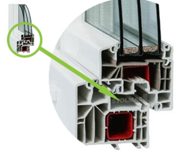 Detailansicht des Aluplast Ideal 8000 Fensters
