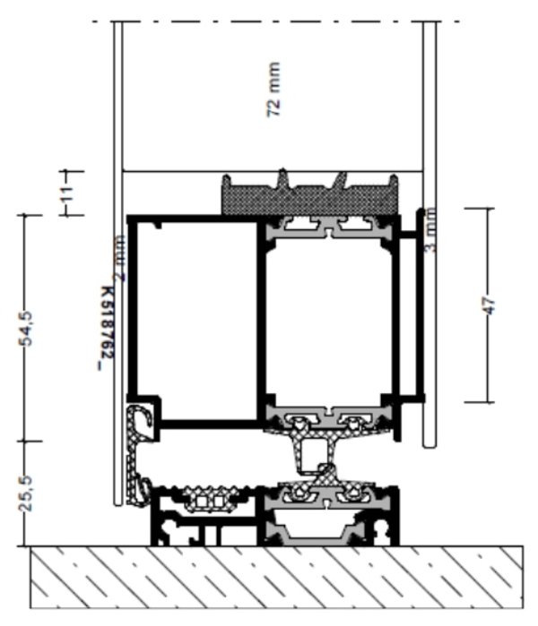 Aluprof MB 86 - Haustür beidseitig Flügelüberdeckend (Teil 2) technische Zeichnung einer beidseitig flügelüberdeckender Aluprof MB 86 Haustür (Teil 2)