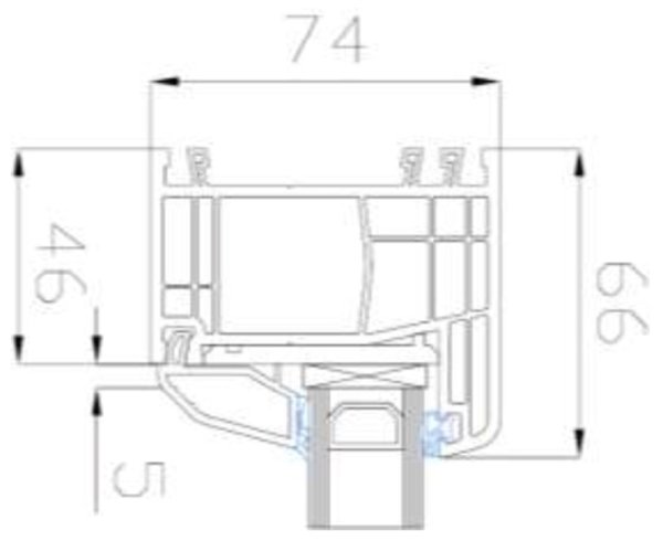 STOLMA Gealan S 8000 Fenster - Festverglasung 66mm weiß - Blendrahmen Nr. 8001 Schnitt