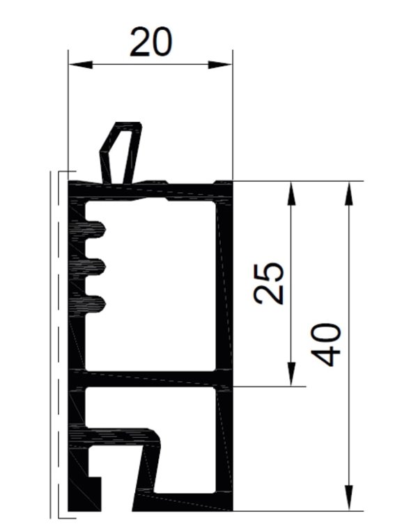 Bild von Fensterbankanschlussprofil 40mm