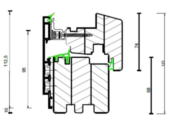 Holz-Aluminium Fenster Integral Fassade technische Zeichnung von Holz-Aluminium Fenster Integral Fassade