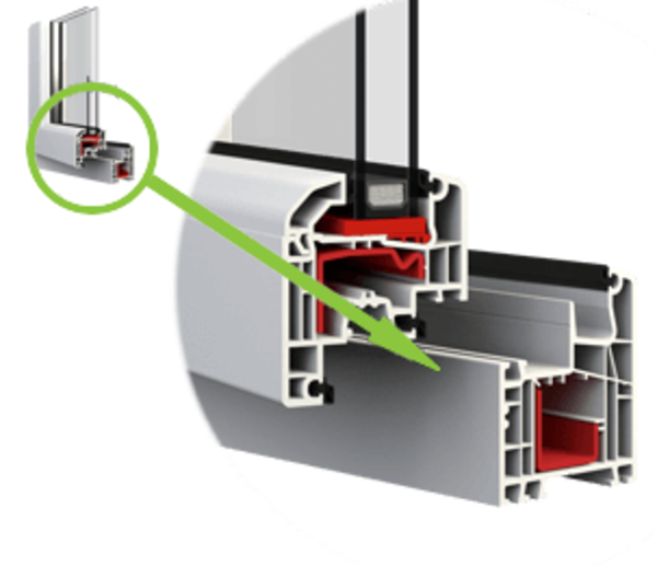 Detailansicht des Aluplast Ideal 5000 Fensters
