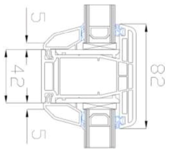 STOLMA Gealan S 8000 Fenster - glasteilende Sprosse / Pfosten - Nr. 8038 Schnitt Technische Zeichnung von STOLMA Gealan S 8000 Fenster - glasteilende Sprosse / Pfosten - Nr. 8038 Schnitt