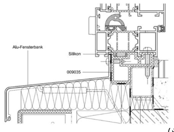 technische Zeichnung einer MB 70 Einbausituation