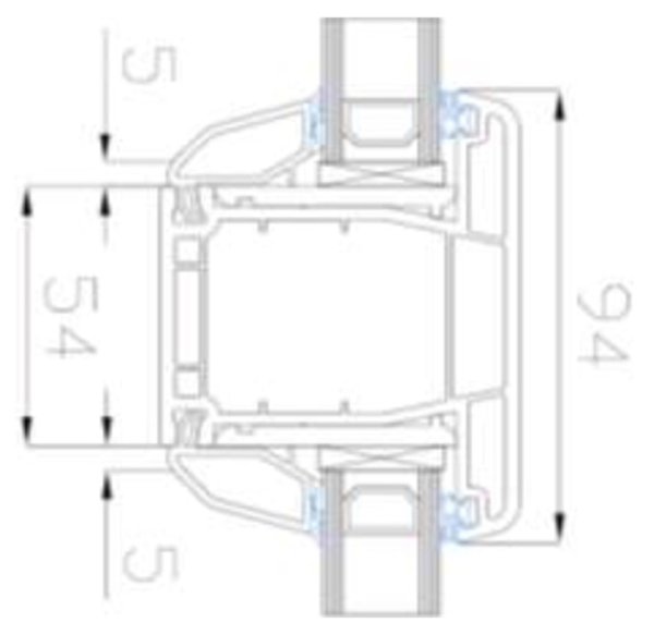 STOLMA Gealan S 8000 Fenster - glasteilende Sprosse / Pfosten - Nr. 8040 Schnitt Technische Zeichnung von STOLMA Gealan S 8000 Fenster - glasteilende Sprosse / Pfosten - Nr. 8040 Schnitt