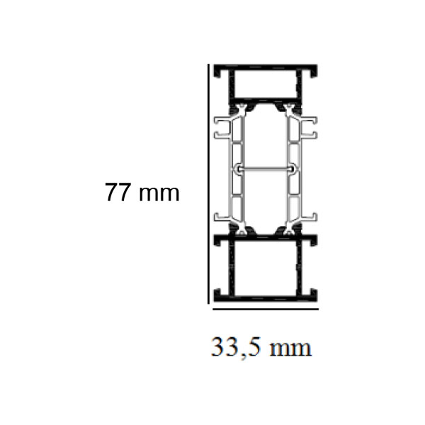 technische Zeichnung einer Verbreiterung 33,5mm