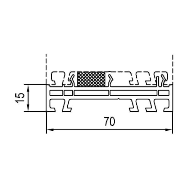 technische Zeichnung von einer STOLMA Aluplast 4000 und 5000 Verbreiterung 15mm
