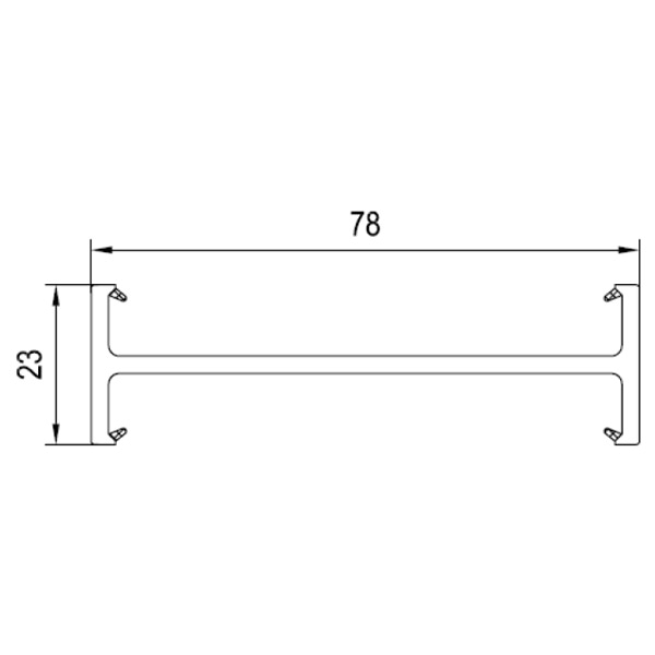 Technische Zeichnung von STOLMA Aluplast Kopplungsprofil H - Kopplung Nr. 140267 Schnitt
