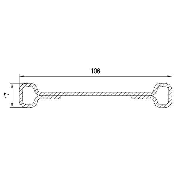 Technische Zeichnung von STOLMA Aluplast Statikkopplung 13 Stahlprofil 120219 - Kopplung Nr. 229019 Schnitt