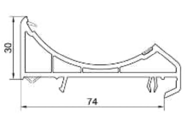 Technische Zeichnung von STOLMA Gealan S 8000 Fenster Zubehör - Adapter für Rohrkupplung - Nr. 2234 Schnitt