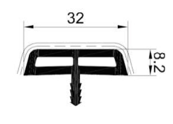 Technische Zeichnung von STOLMA Gealan S 8000 Fenster Zubehör - Äußere Deckleiste für 16mm Statikkopplung - Nr. 3292 Schnitt