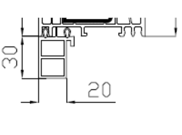 Technische Zeichnung von STOLMA Salamander Fensterbankanschlussprofil 30mm - FBA Nr. 416139 - Schnitt