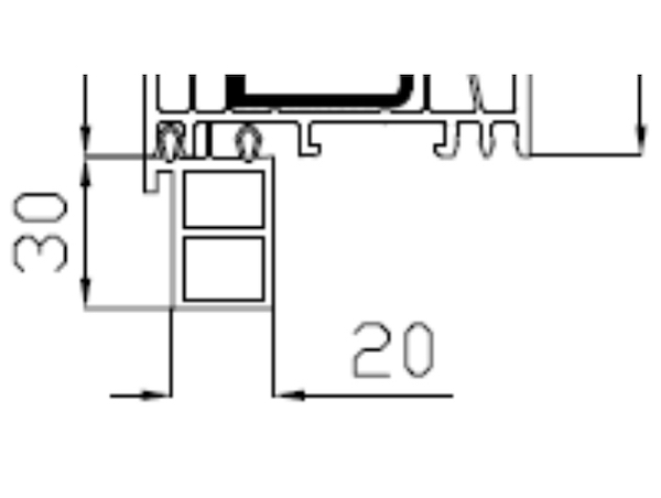 Technische Zeichnung von STOLMA Salamander Fensterbankanschlussprofil 30mm - FBA Nr. 416139 - Schnitt