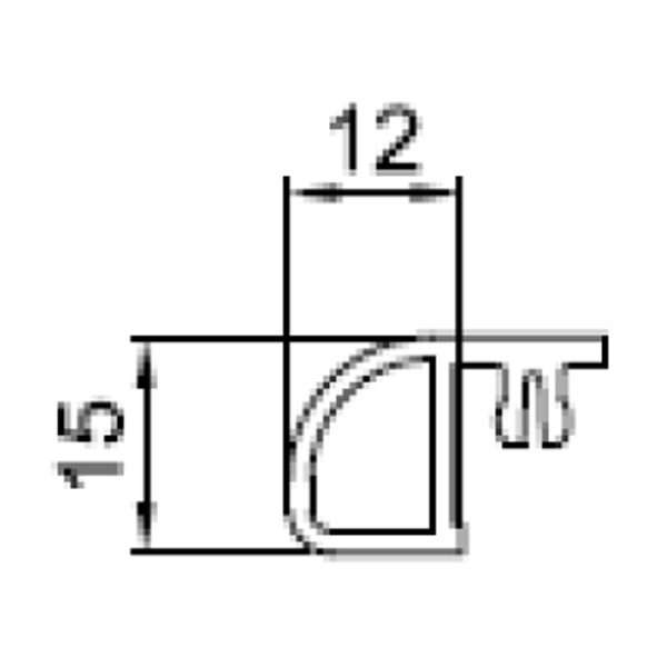 Technische Zeichnung von STOLMA Salamander Rollladenzubehör - Abrollleiste - Abrollleiste Nr. 406051 - Schnitt