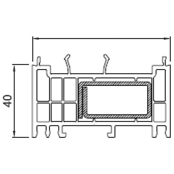 Technische Zeichnung von STOLMA Salamander Verbreiterung 40mm - 40mm Nr. 416164 - Verstärkung Nr. 259043 - Schnitt
