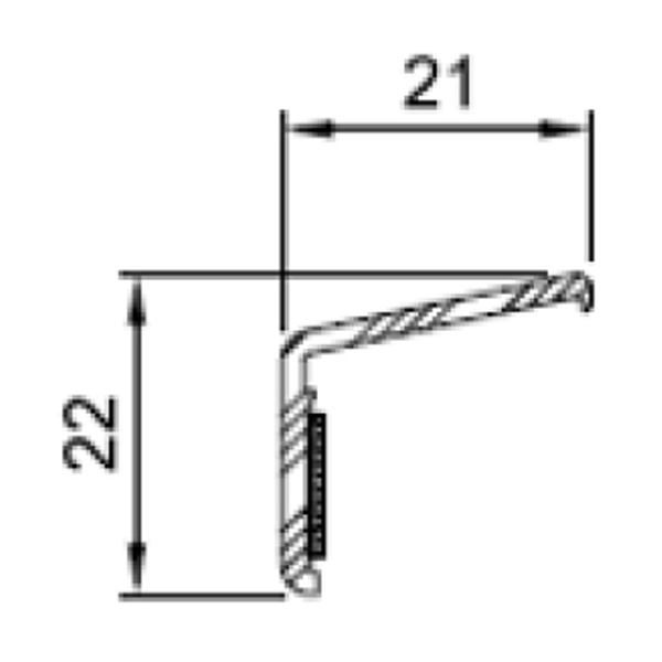 Technische Zeichnung von STOLMA Salamander Zubehör - Trittschutz für 92 - Trittschutz Nr. 476620 - Schnitt