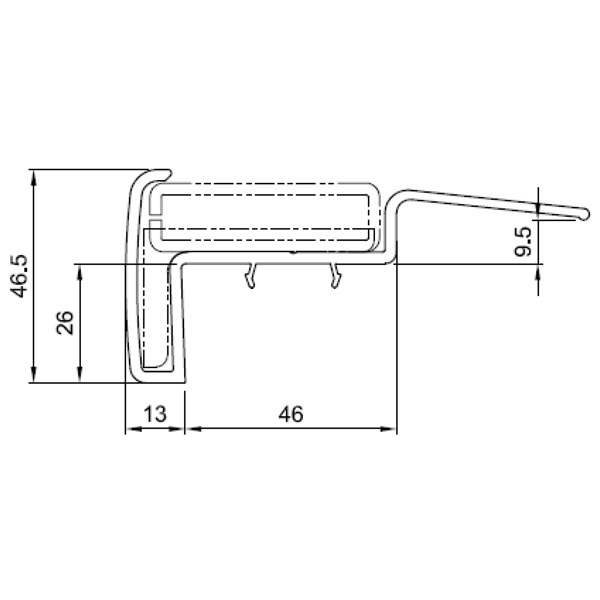 STOLMA Salamander Rollladenzubehör - Abrollleiste - Abrollleiste Nr. RF3230 - Verstärkung Nr. 405015 - Schnitt